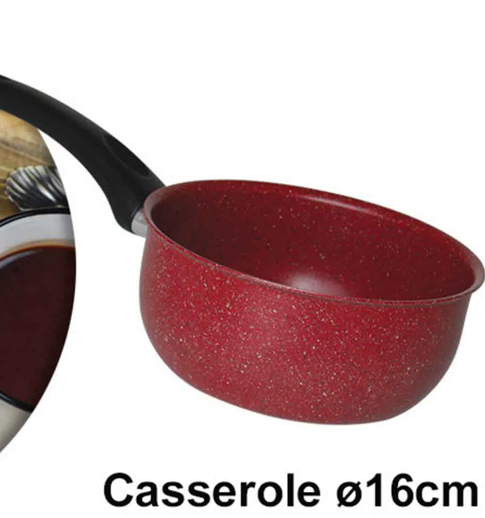 Batterie de cuisine Cook&rsquo;art  9 pièces – Granite – Rouge